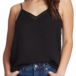 1.STATE - Chiffon Inset V-Neck Spaghetti Strap Cami - M